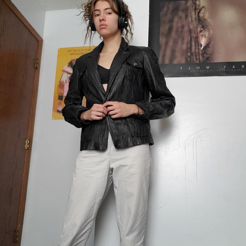 Black leather jacket